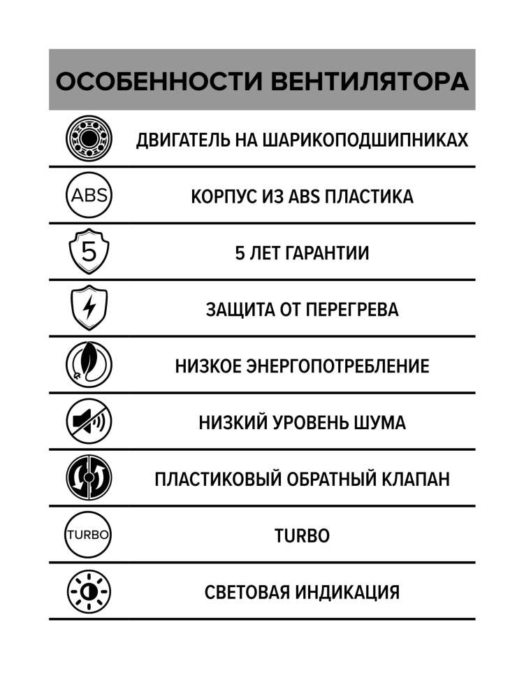 Вентилятор накладной SILENT D125 обратный клапан turbo DICITI